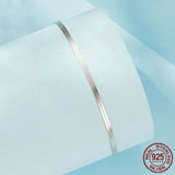 S925 Sterling Silver Simple Snake Bone Glossy Thin Anklet