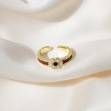 Retro Hong Kong Style Pearl Flower Ring