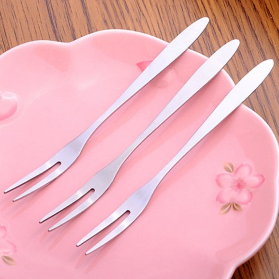 South Korea creative stainless steel tableware stainless steel fruit fork fork fork green stainless steel Gift Cake fork