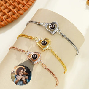 Double-layer All Match Temperament Entry Lux Peach Heart Bracelet