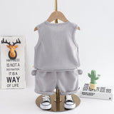 Western Style Little Boy Clothes Children Baby Summer Clothing Sleeveless Two-piece Suit