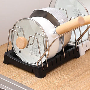 Stainless Steel Pot Cover Rack Kitchen Adjustable