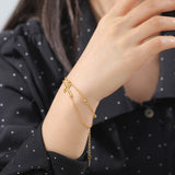 Simple Fashion Personality Vintage Cross Double Layer Twin Bracelet