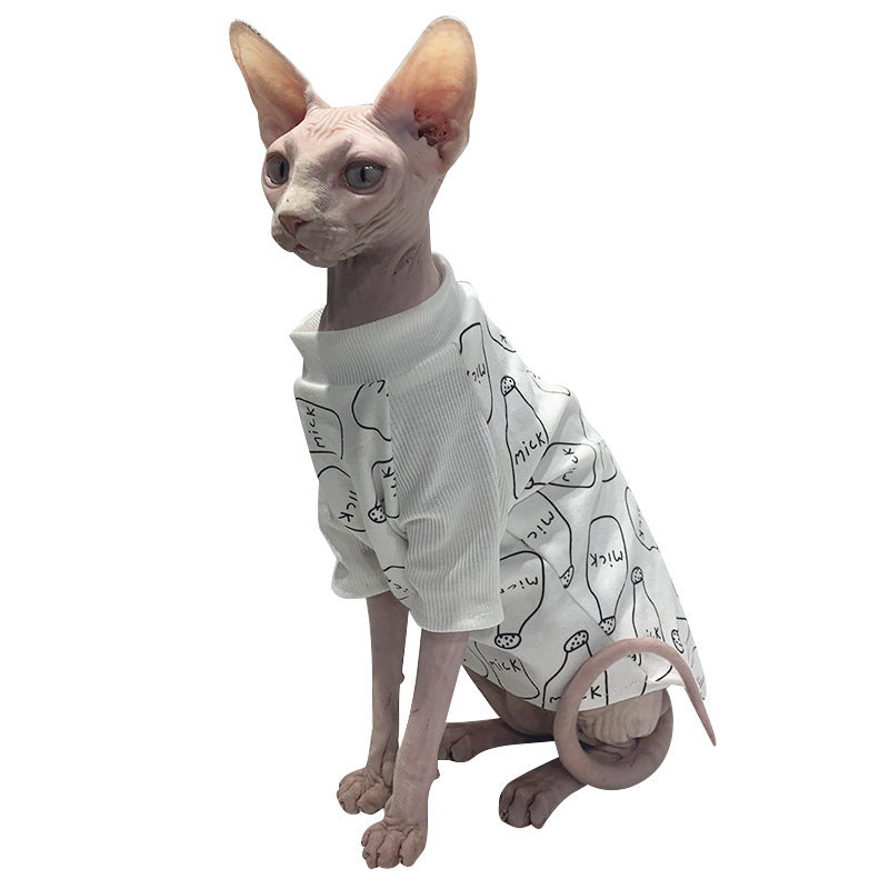 Hairless cat clothes high neck T-shirt