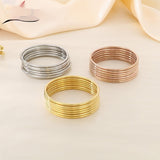 18K Vacuum Vapor Plating Gold Plain Ring Bracelet