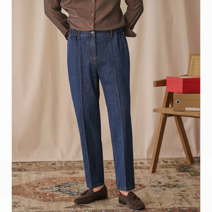 British Business Elastic Waist Cropped Pants