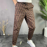 Men's Fashion Plaid Print Trousers For Men