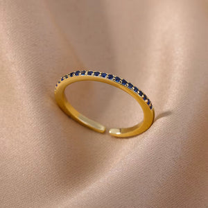 European And American Zircon Fashion Design 18K Gold-plated Ring Ornament