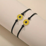 Sunny Days Ahead - Adjustable  Sunflower Charm Bracelet Set