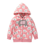 Cartoon Children 1-5 Years Old Jacket Hooded Spot Zipper Shirt Outing Clothes Top
