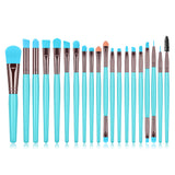 20pc Fluorescent Color Makeup Brush Set Blush Brush Powder Brush Eye Shadow Brush Lip Brush Mascara Brush