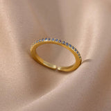 European And American Zircon Fashion Design 18K Gold-plated Ring Ornament