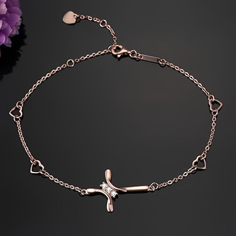 Elegant Silver-Tone Crystal Cross Charm Bracelet -  Perfect For Everyday Wear And Special Occasions