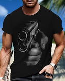 Men's Printed T-shirt, Energetic Short Sleeved Round Neck T-shirt, Summer Outdoor Men's Clothing