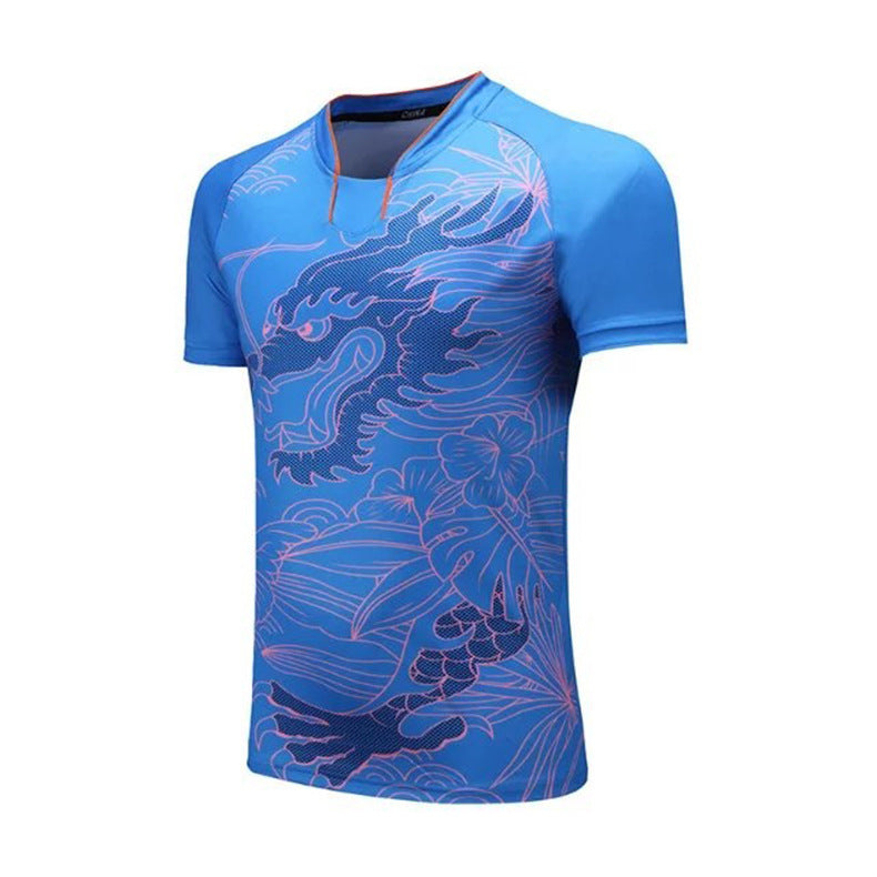 Men's And Women's Same Quick-drying Sports Jersey Dragon Print Dress Competition Team Uniform