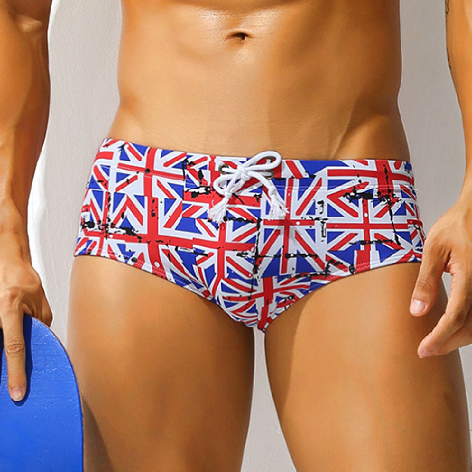 Men's Boxer Swimming Trunks Printed Cup