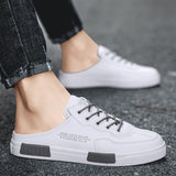 Men's Sneakers Sleeve Casual Fashion Pump Leather Color Matching Student White Shoes