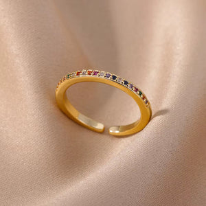 European And American Zircon Fashion Design 18K Gold-plated Ring Ornament