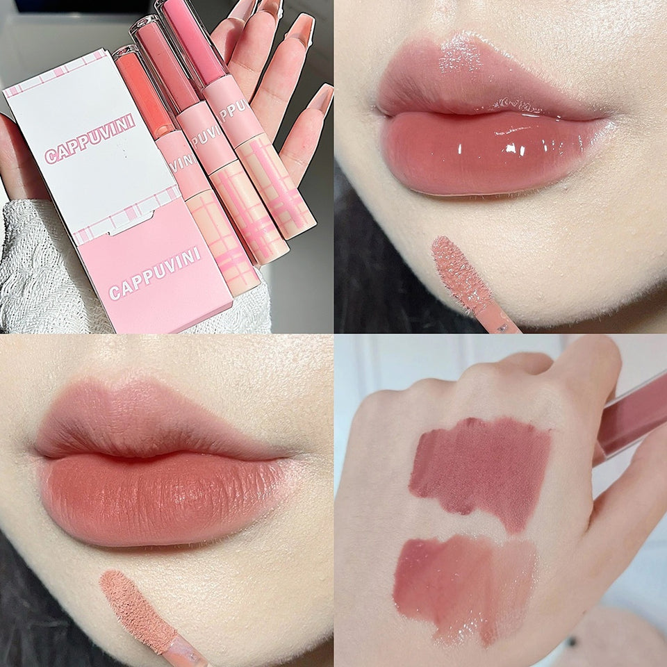 Double-headed Lip Lacquer Mirror Water Light Student Beauty Lipstick