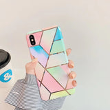 Electroplated mosaic marbled case