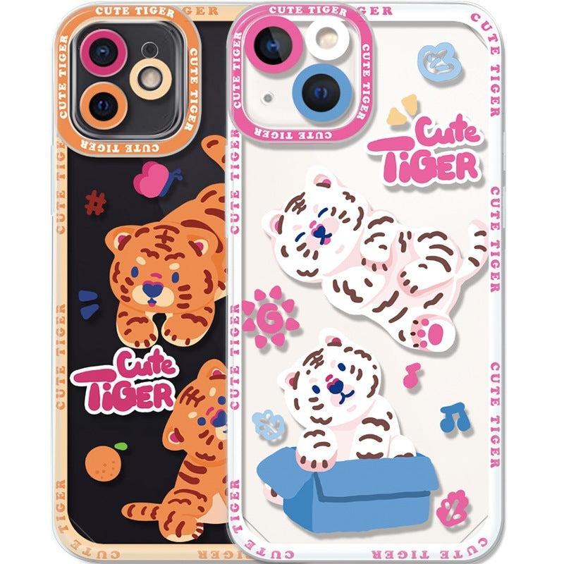 Couple Tiger Phone Case For 13 Right Angle Pro Soft Case