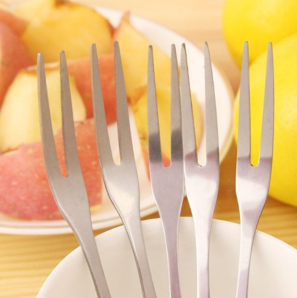 South Korea creative stainless steel tableware stainless steel fruit fork fork fork green stainless steel Gift Cake fork