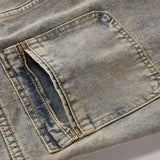 Distressed Straight-leg Denim Trousers For Men