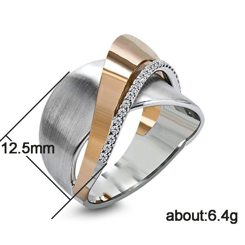 Electroplating Two-color Diamond-studded Ring