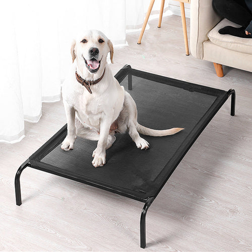 High Walled Outdoor Trampoline Pet Bed Cot Black