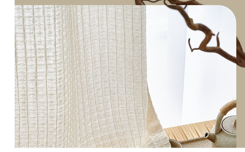 Tawny Gauze Curtain Living Room Bedroom Balcony Through Light