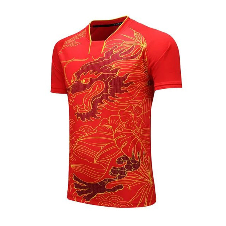 Men's And Women's Same Quick-drying Sports Jersey Dragon Print Dress Competition Team Uniform