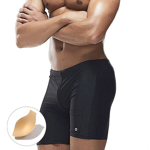 Quick-drying Stereo Belt Sponge Cup Men Swimming Short-length Pants