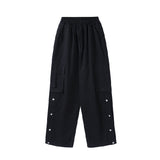 Loose Straight Functional Button Trousers For Men