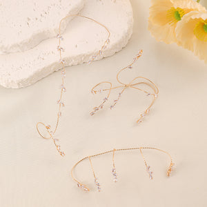 Fashion Simple Zircon Leaves Finger Chain