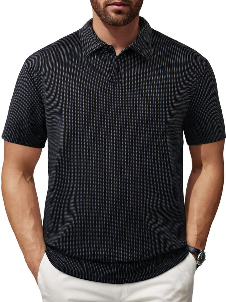 Men's Casual Striped Lapel Short Sleeve