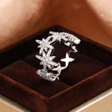 Light Luxury Full Diamond Six-pointed Star Niche Design Ring