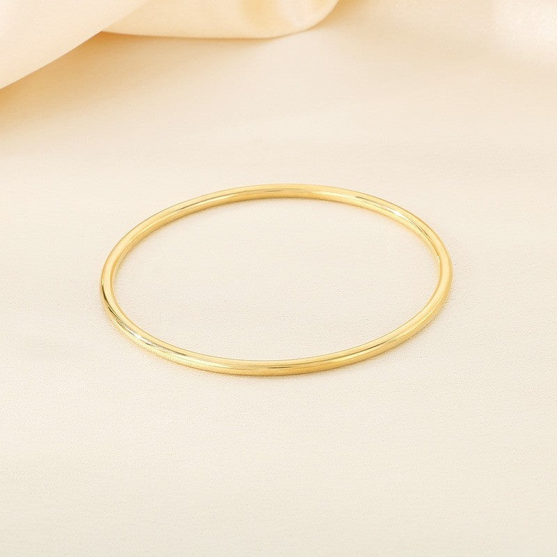 18K Vacuum Vapor Plating Gold Plain Ring Bracelet