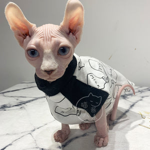 Hairless cat clothes high neck T-shirt