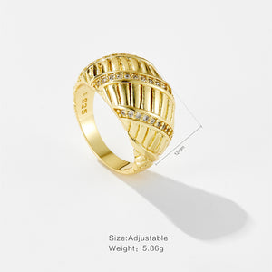 Fashion Simple Croissant Style Zircon Ring