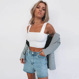 Summer New Fashion Women Crop Top Sexy Sleeveless Tank Tops T-shirt