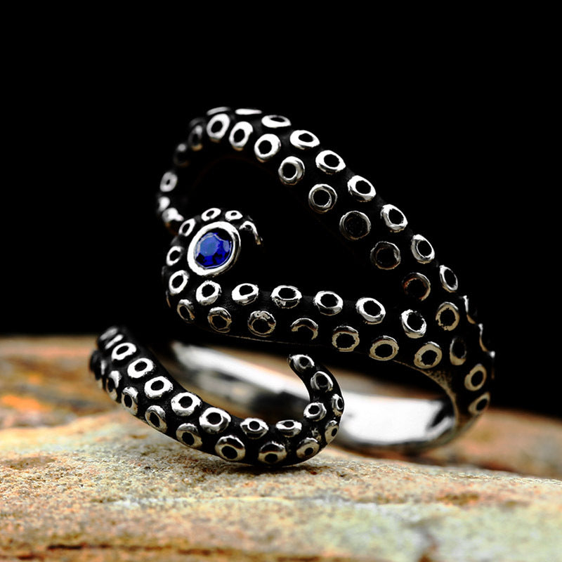 Beier Korean Style Simple Opening Adjustable Stainless Steel Octopus Ring