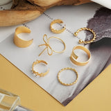 Alloy Open Ring 7-piece Set Personalized XINGX Bow Ring