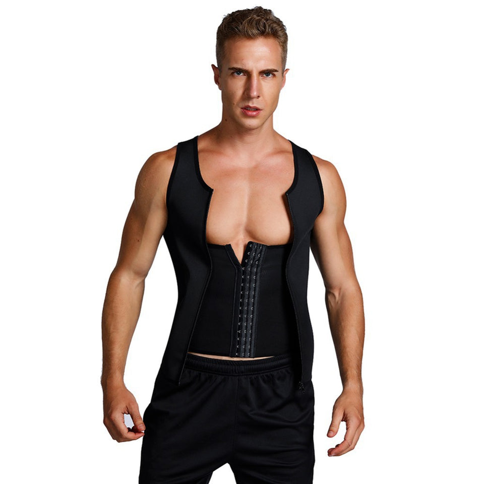 European And American Men's Sauna Clothes Belly Contracting Vest Sports Vest