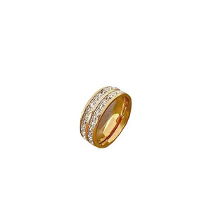 Simple Student Double Single Row Square Diamond Ring