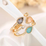 Korean Style Irregular Open Ring Temperament Drop-shaped