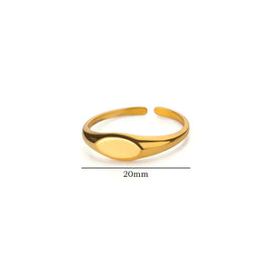 18K Gold Korean Style Minimalist Line Stainless Steel Lady