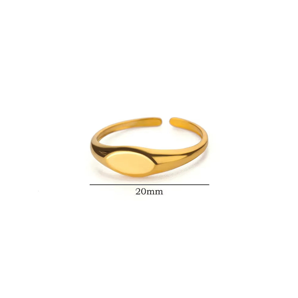 18K Gold Korean Style Minimalist Line Stainless Steel Lady