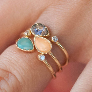 Korean Style Irregular Open Ring Temperament Drop-shaped