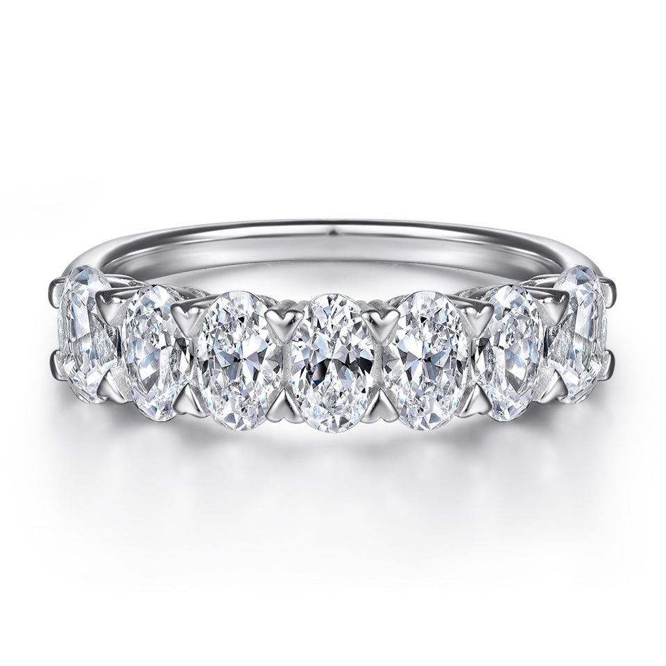925 Silver Ring Zircon Ring Gang Drill Temperament Diamond Ring