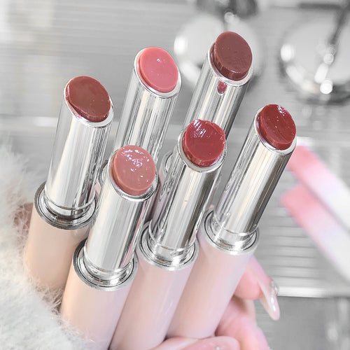 Solid Lip Gloss Water Light Mirror Press Lipstick